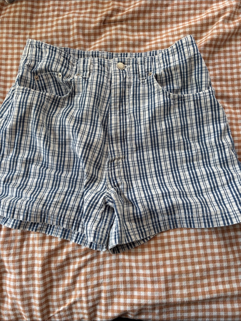 Brittania plaid vintage denim short